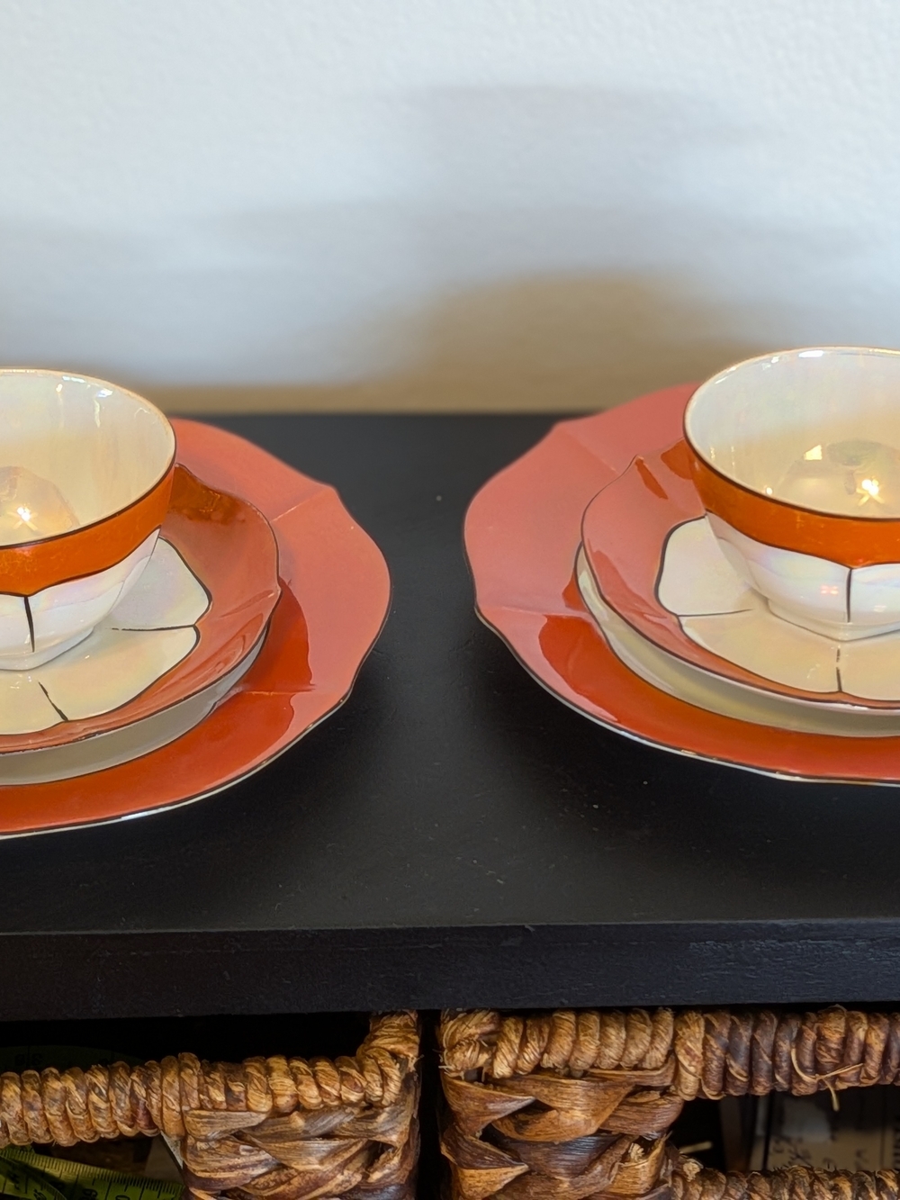 Vintage Czechoslovakian Tea Cup Plate Set Of 2